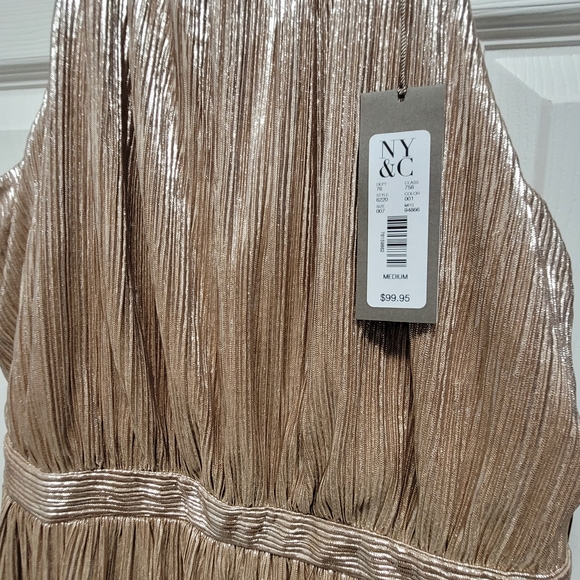 Eva Mendes for New York & Co Gold Metallic Maxi Dress - Picture 5 of 10